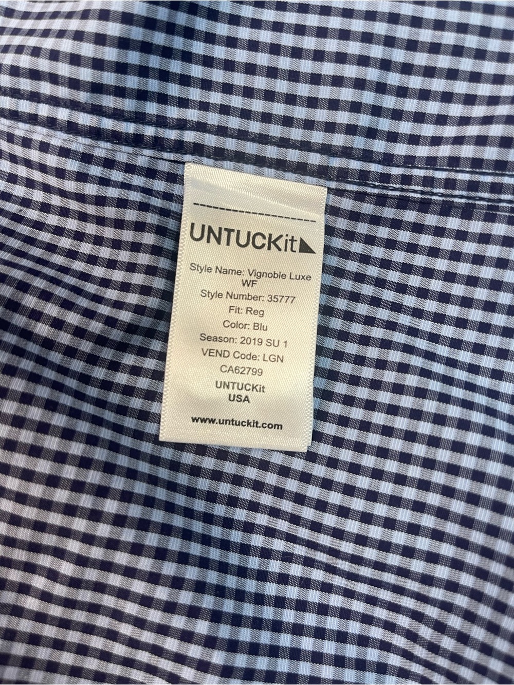 UNTUCKit Vignoble Luxe Wrinkle Free Button Down Shirt Navy Blue - Picture 11 of 11